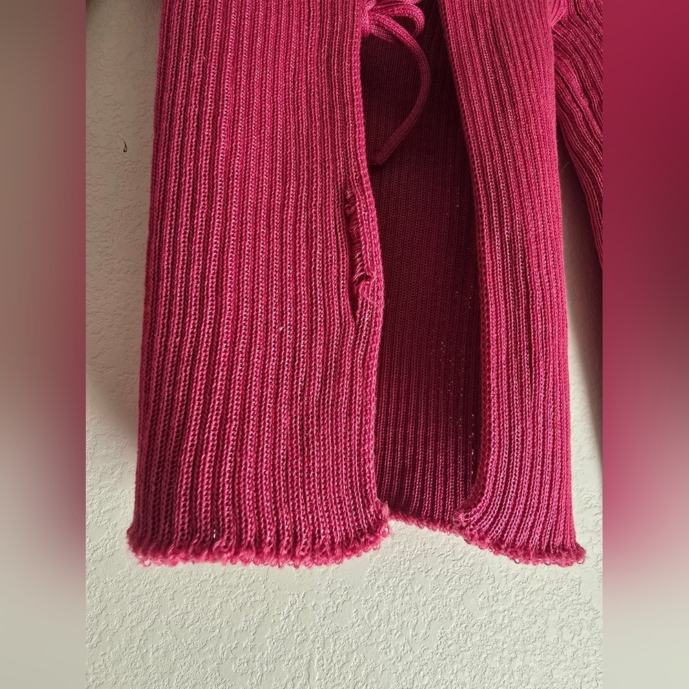 A. ROEGE HOVEPink Nylon & Cotton Cardigan In Berry size S - Picture 13 of 13
